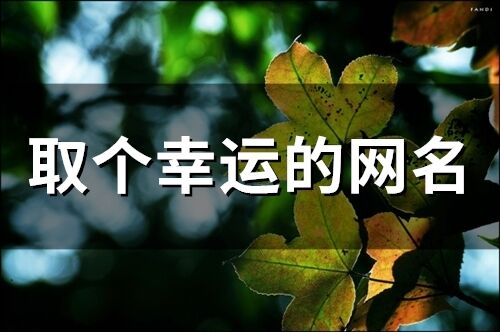 取個幸運的網名(146個)