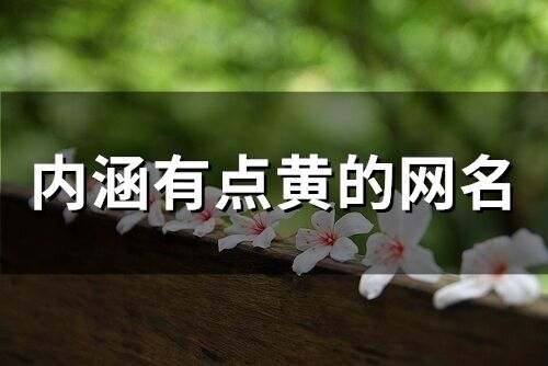 內涵有點黃的網名(精選134個)