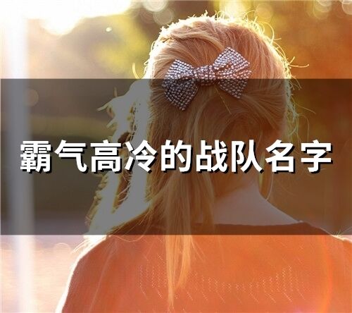 霸氣高冷的戰(zhàn)隊(duì)名字(98個(gè))