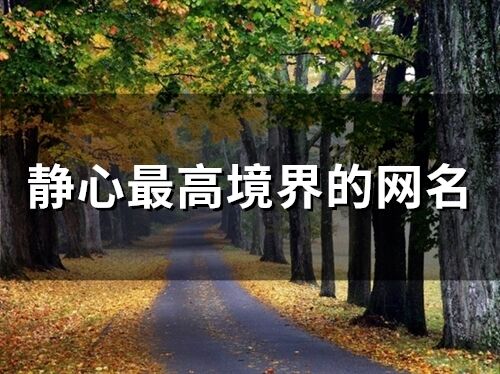 靜心最高境界的網(wǎng)名(精選95個(gè))