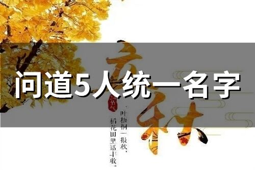 問道5人統一名字(74個)