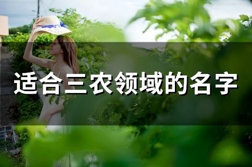 適合三農領域的名字(精選121個)