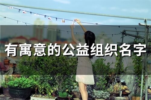 有寓意的公益組織名字(精選37個)