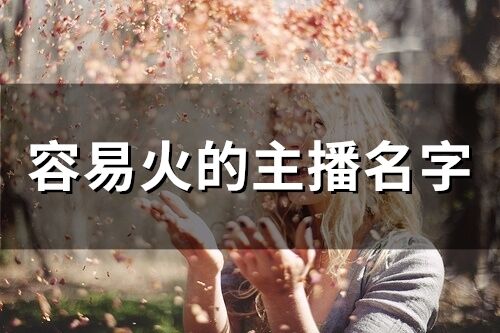 容易火的主播名字(162個)
