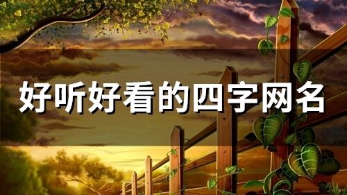 好聽好看的四字網名(精選1644個)