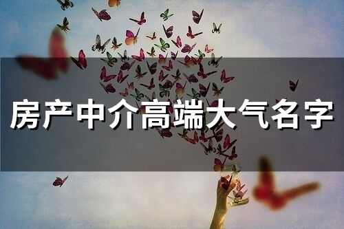 房產中介高端大氣名字(127個)