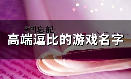 高端逗比的游戲名字(精選358個)