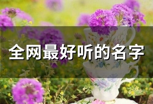 全網(wǎng)最好聽的名字(960個)