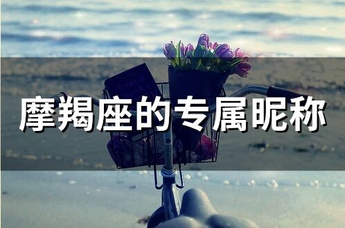 摩羯座的專屬昵稱