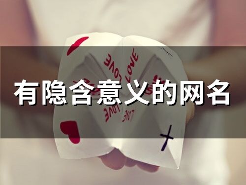 有隱含意義的網(wǎng)名 隱含深意的昵稱