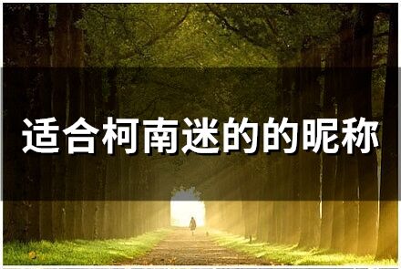適合柯南迷的的昵稱