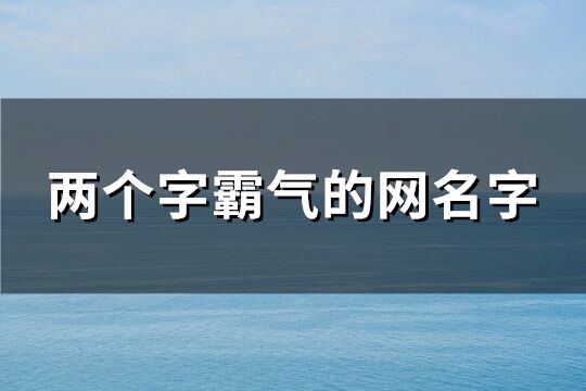 兩個字霸氣的網名字(共2270個)
