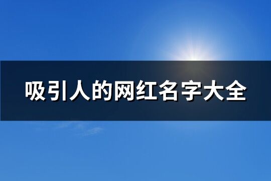 吸引人的網紅名字大全(優選105個)