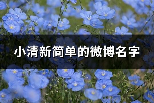 小清新簡單的微博名字(共177個)