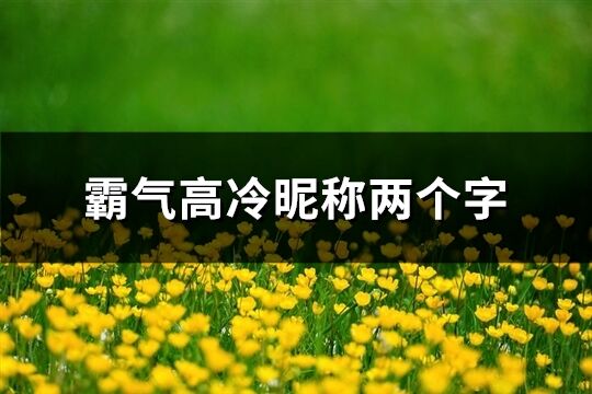 霸氣高冷昵稱兩個字(精選557個)