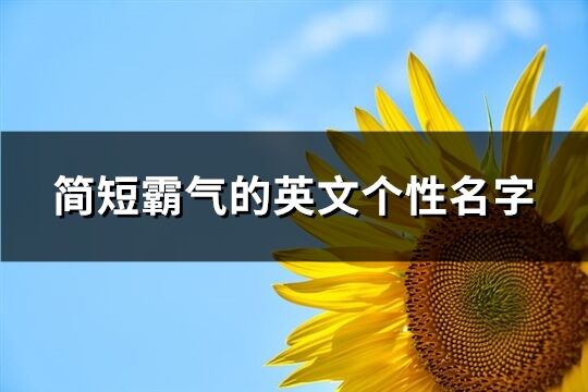 簡短霸氣的英文個性名字(精選92個)