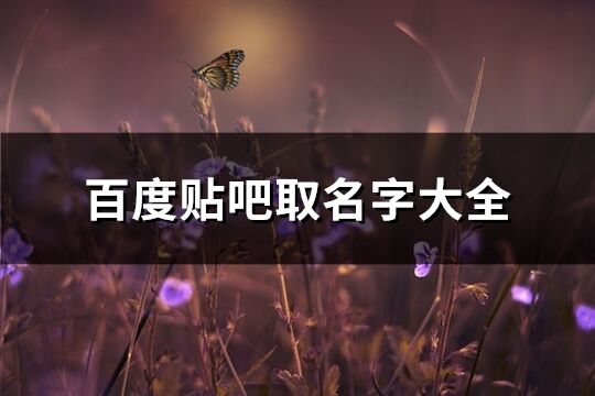 百度貼吧取名字大全(優選85個)