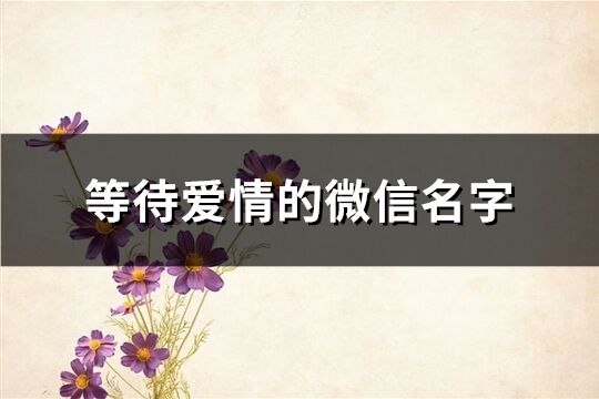 等待愛情的微信名字(共202個)