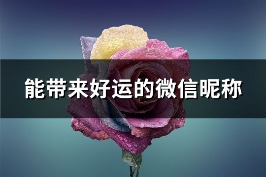 能帶來好運的微信昵稱(共2803個)