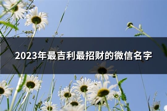2023年最吉利最招財的微信名字(優選1870個)