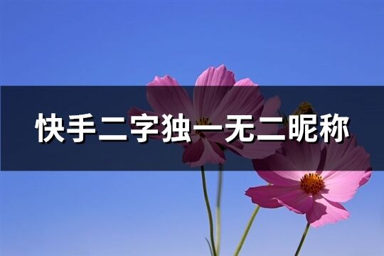 快手二字獨一無二昵稱(共717個)