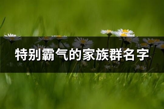 特別霸氣的家族群名字(精選121個)