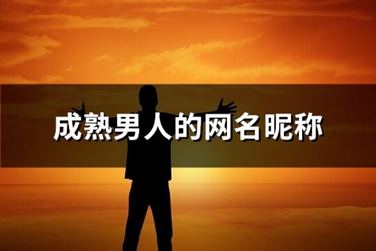 成熟男人的網名昵稱(1191個)
