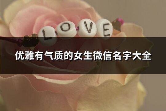 優雅有氣質的女生微信名字大全(780個)