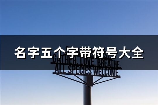 名字五個字帶符號大全(124個)