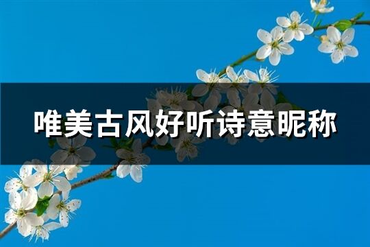 唯美古風好聽詩意昵稱(精選266個)