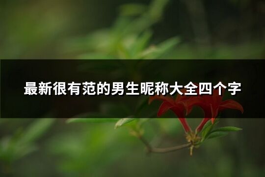 最新很有范的男生昵稱大全四個字(共164個)