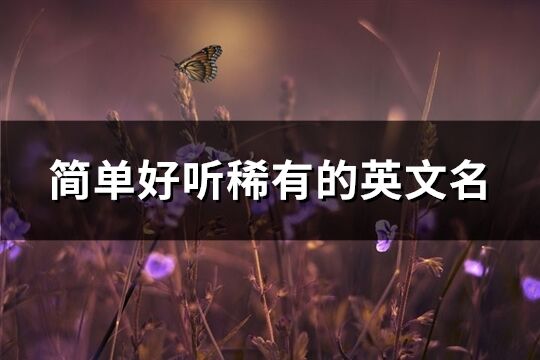 簡(jiǎn)單好聽(tīng)稀有的英文名(精選79個(gè))