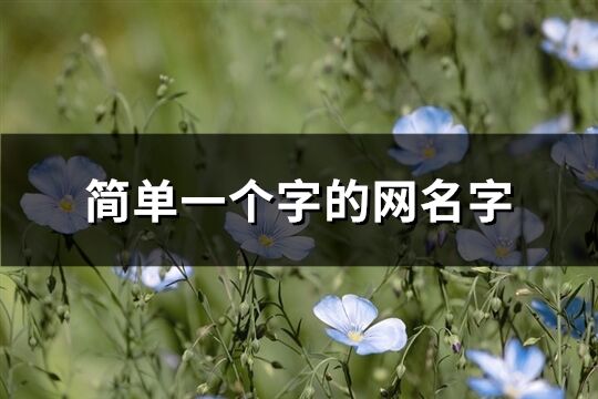 簡單一個字的網名字(263個)