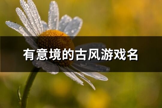 有意境的古風游戲名(優選934個)