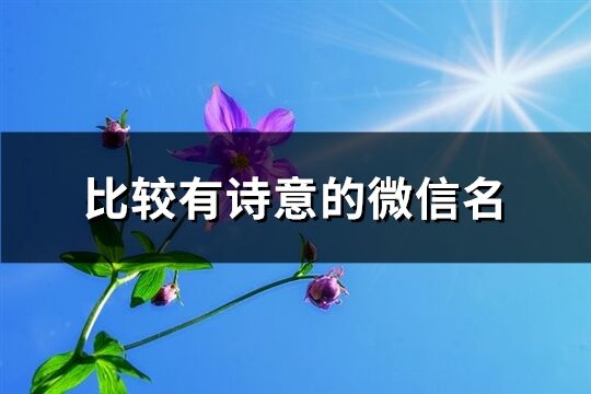 比較有詩意的微信名(254個)