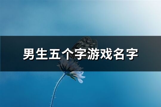 男生五個字游戲名字(398個)