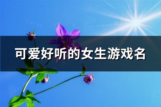 可愛好聽的女生游戲名(精選632個(gè))