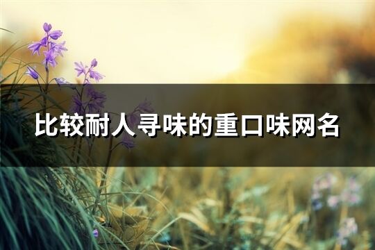 比較耐人尋味的重口味網名(共64個)