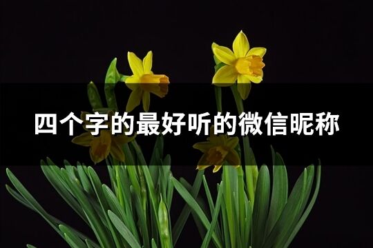 四個字的最好聽的微信昵稱(精選1191個)