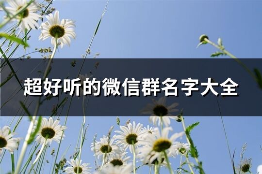 超好聽的微信群名字大全(共70個)