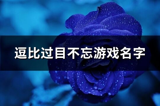 逗比過目不忘游戲名字(優選281個)