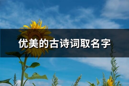 優(yōu)美的古詩詞取名字(共119個)
