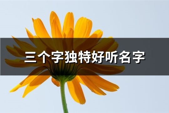 三個(gè)字獨(dú)特好聽名字(795個(gè))