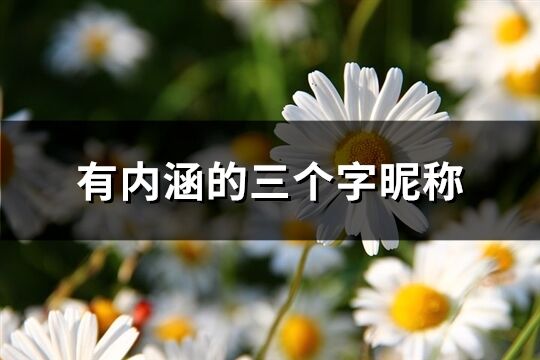 有內(nèi)涵的三個(gè)字昵稱(優(yōu)選723個(gè))