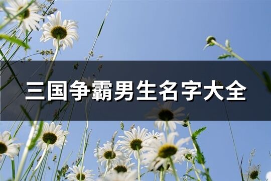 三國爭霸男生名字大全(171個)
