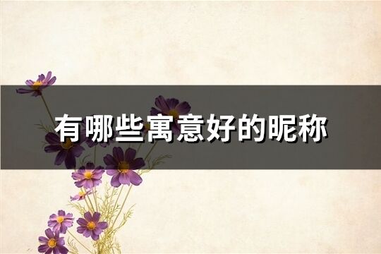 有哪些寓意好的昵稱(優(yōu)選245個(gè))