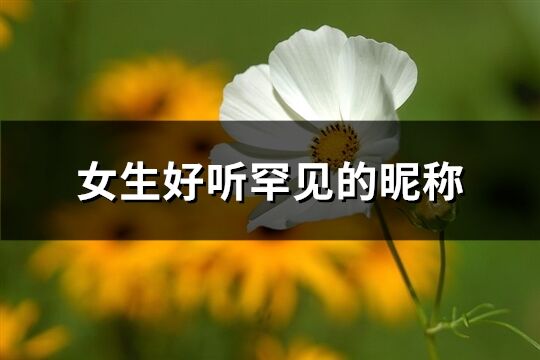 女生好聽罕見的昵稱(243個)