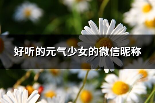 好聽的元氣少女的微信昵稱(優選276個)
