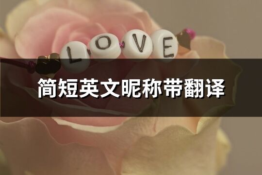 簡短英文昵稱帶翻譯(共363個)