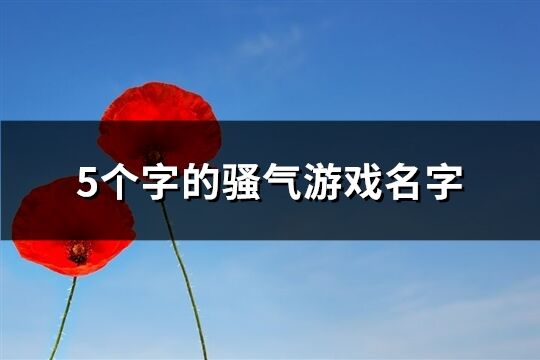 5個字的騷氣游戲名字(精選338個)